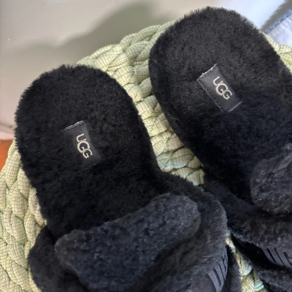 UGG black fuzzy